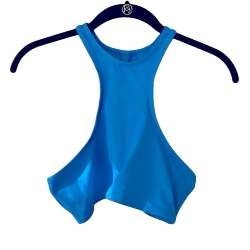 SKIMS NWT Recycled Swim High Neck Racerback Top in Turquoise Size Large